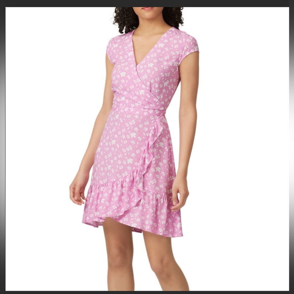 J. Crew Fawn Faux Wrap Pink Dress